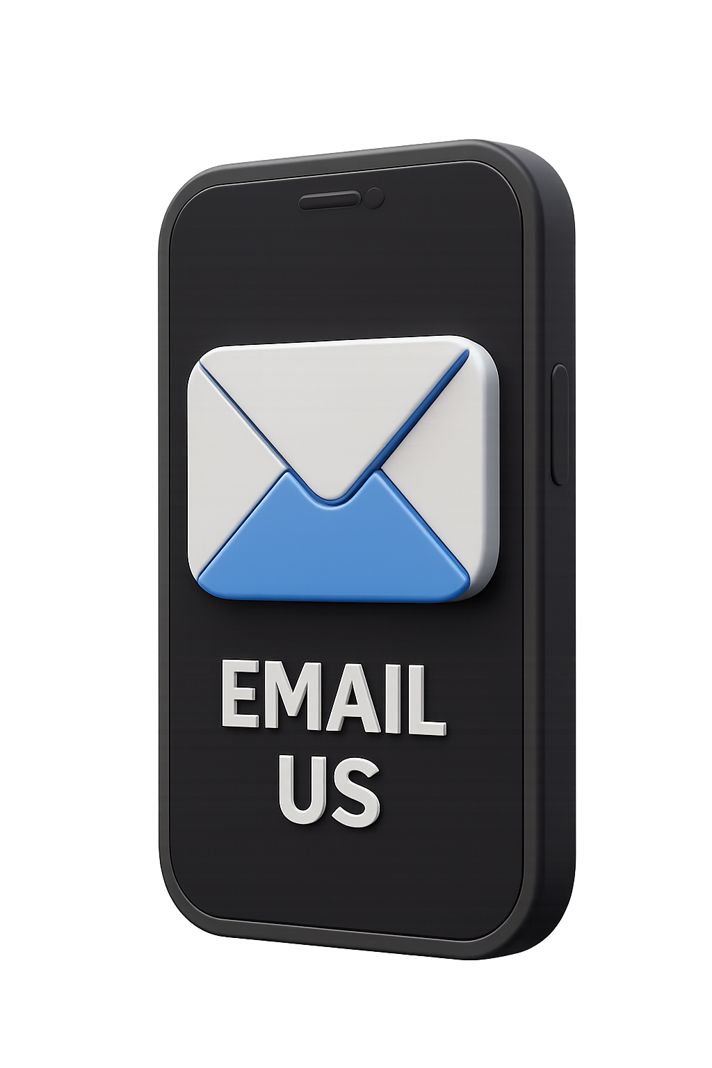 3D smartphone icon with a blue and white envelope symbol and “Email Us” text, representing the contact section for Vibe Digital Marketing.