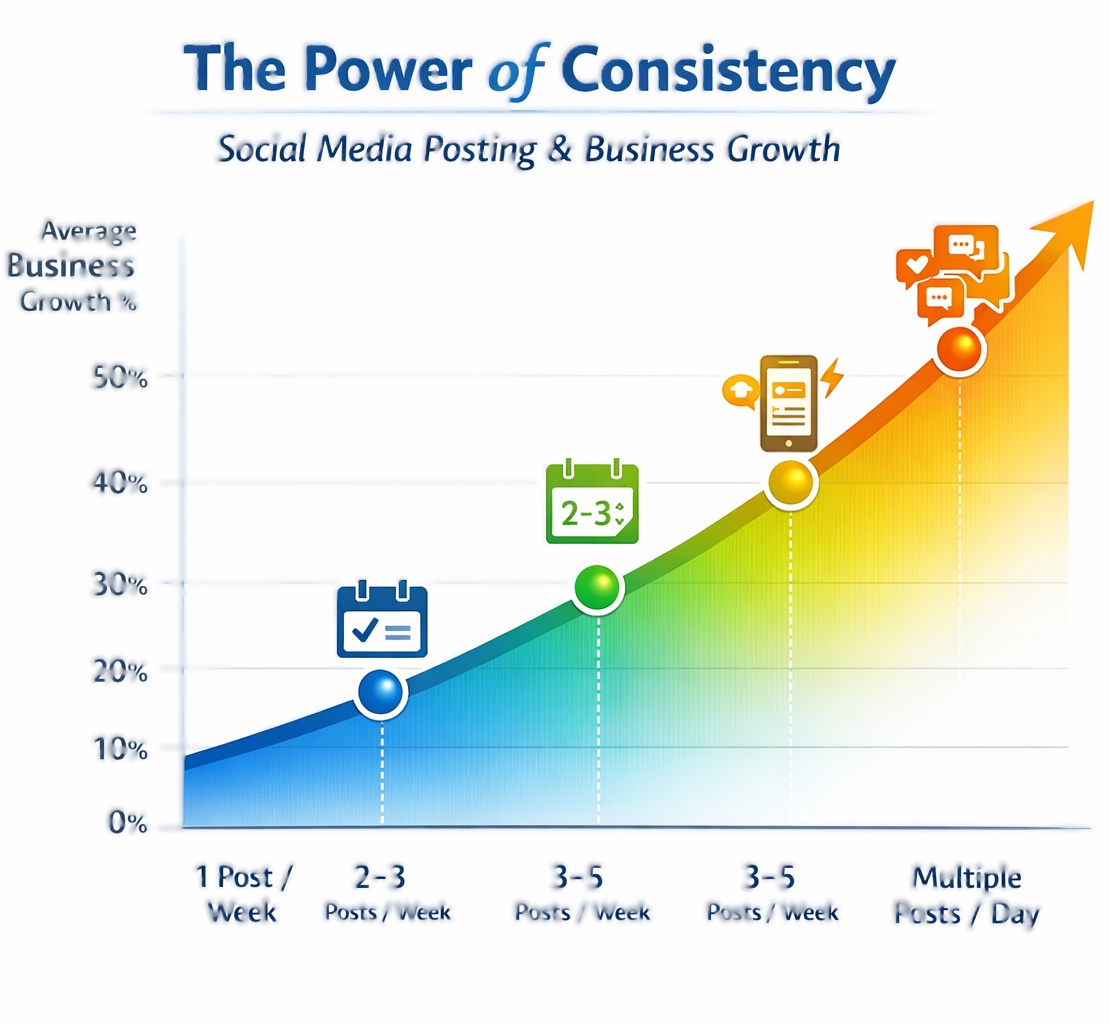 Social media growth is directly linked to value and consistancy.